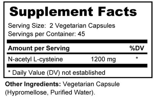 NAC (N-Acetyl L-Cysteine) 1200mg
